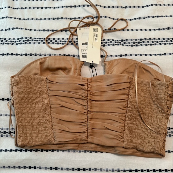 NWT ZARA Nude Halter Crop Top - Picture 4 of 6